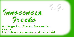 innocencia frecko business card